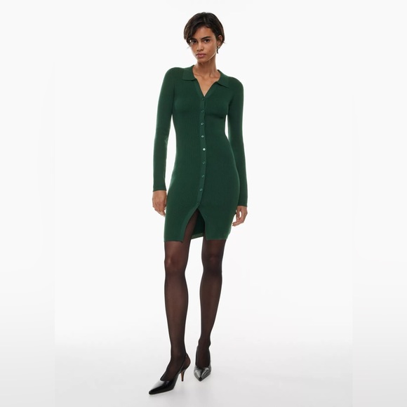 Aritzia Wilfred Cove Knit Dress Colour Scarab Size XL NWOT - Picture 2 of 10